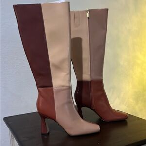 Circus Emmy,Brown Multi Colorblock Knee-High Boots Sz 11
